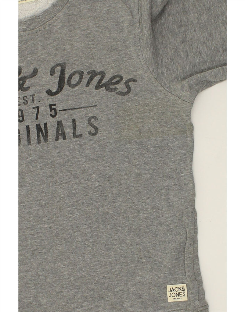 JACK & JONES Mens Graphic Sweatshirt Jumper Small Grey Cotton | Vintage Jack & Jones | Thrift | Second-Hand Jack & Jones | Used Clothing | Messina Hembry 