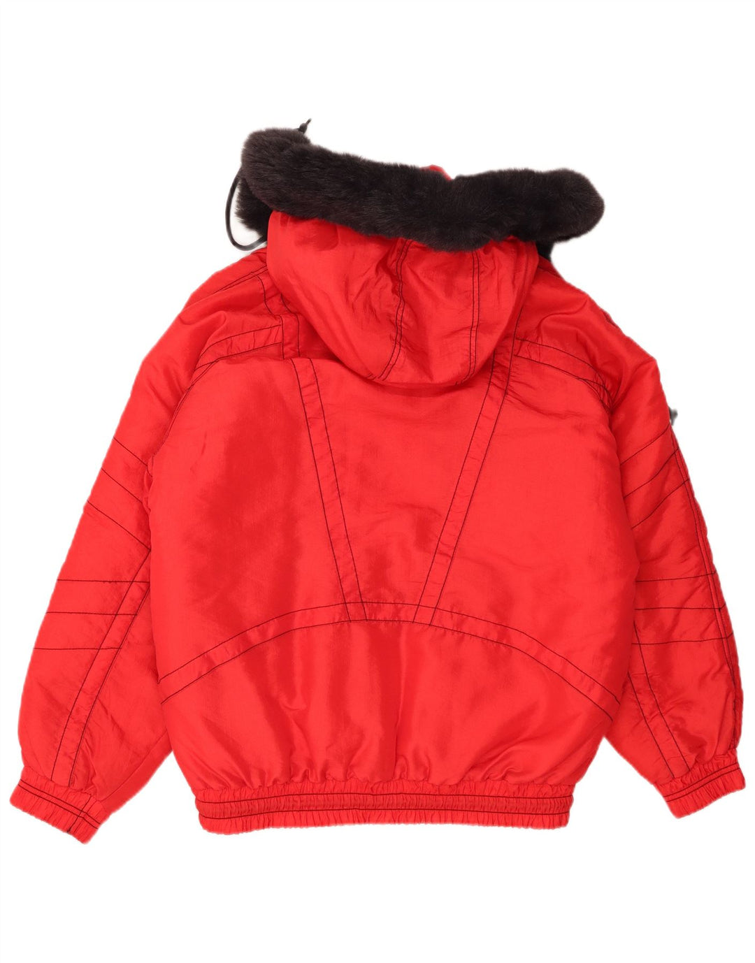 C & A Womens Hooded Oversized Padded Jacket EU 36 Small Red Polyamide