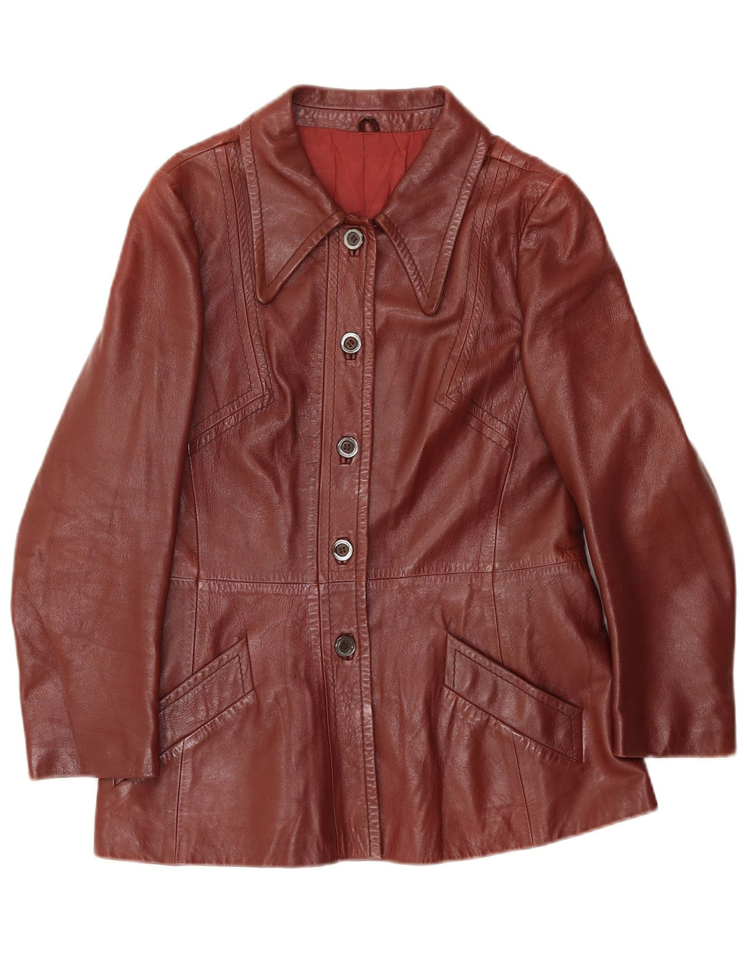 Emme Womens Leather Jacket IT 46 Large Brown