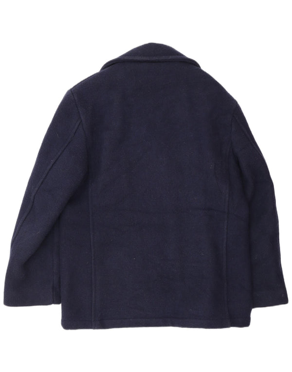 Alpha Industries Womens Oversized Pea Coat UK 10 Small Navy Blue Wool