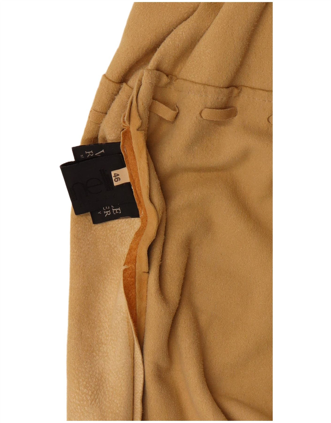 Fontanelli Womens Suede Shirt Jacket IT 46 Large Beige Leather