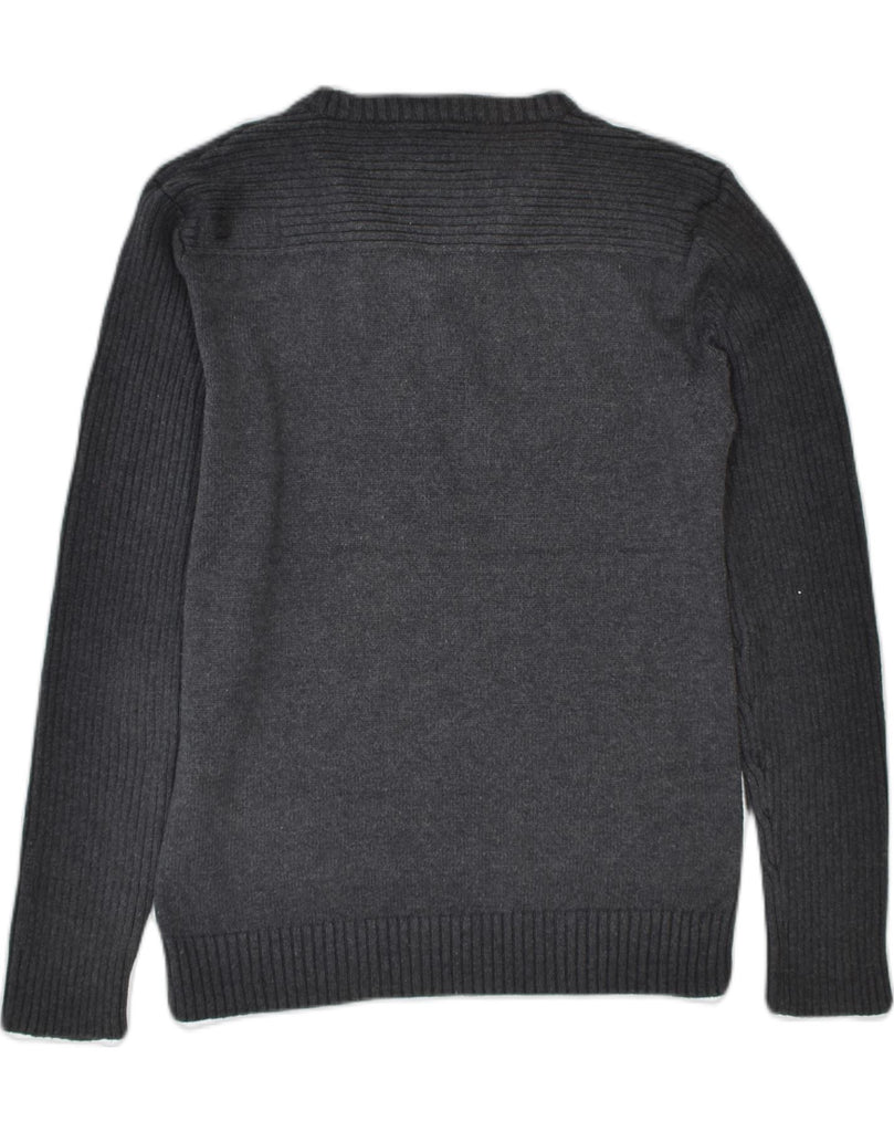 JACK & JONES Mens V-Neck Jumper Sweater Medium Grey | Vintage | Thrift | Second-Hand | Used Clothing | Messina Hembry 