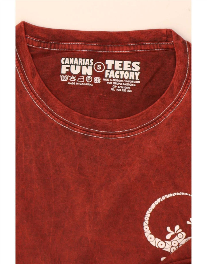 Vintage Mens T-Shirt Top Small Red Cotton