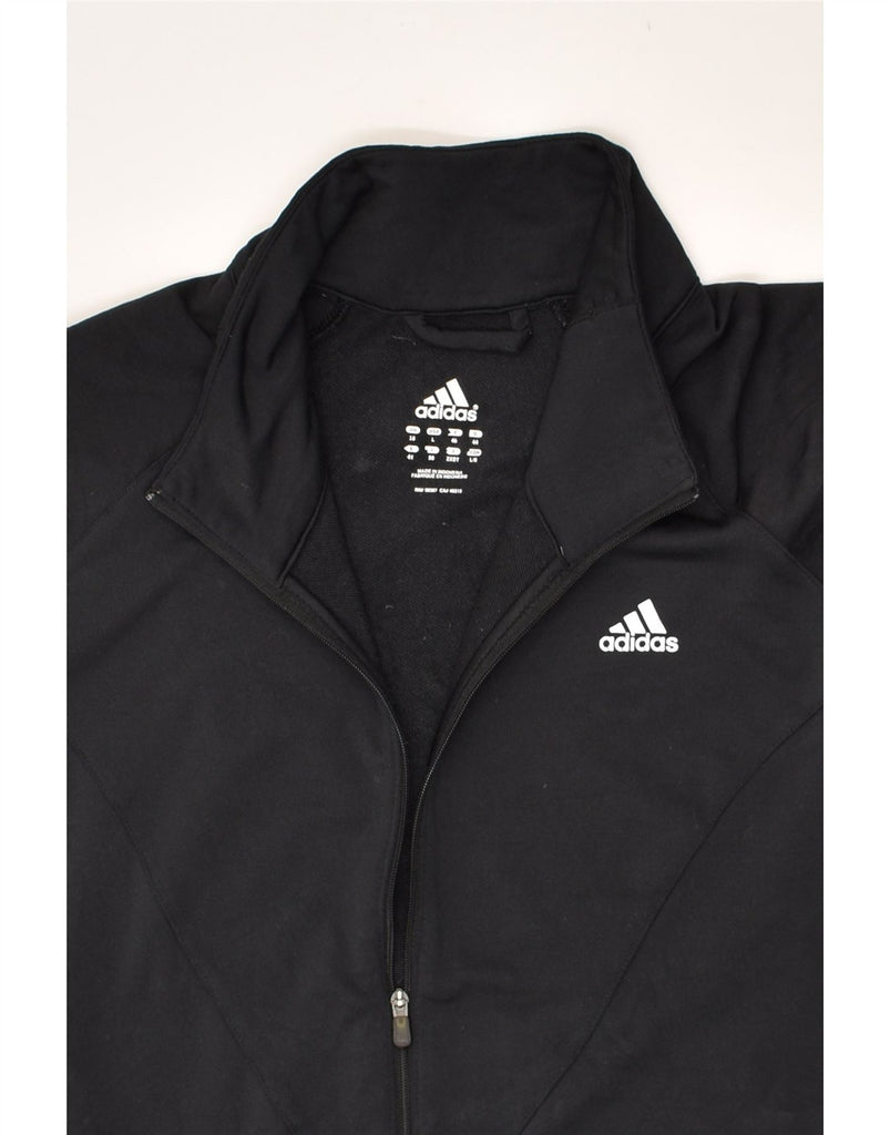 ADIDAS Womens Tracksuit Top Jacket UK 18 XL  Black Polyester | Vintage Adidas | Thrift | Second-Hand Adidas | Used Clothing | Messina Hembry 