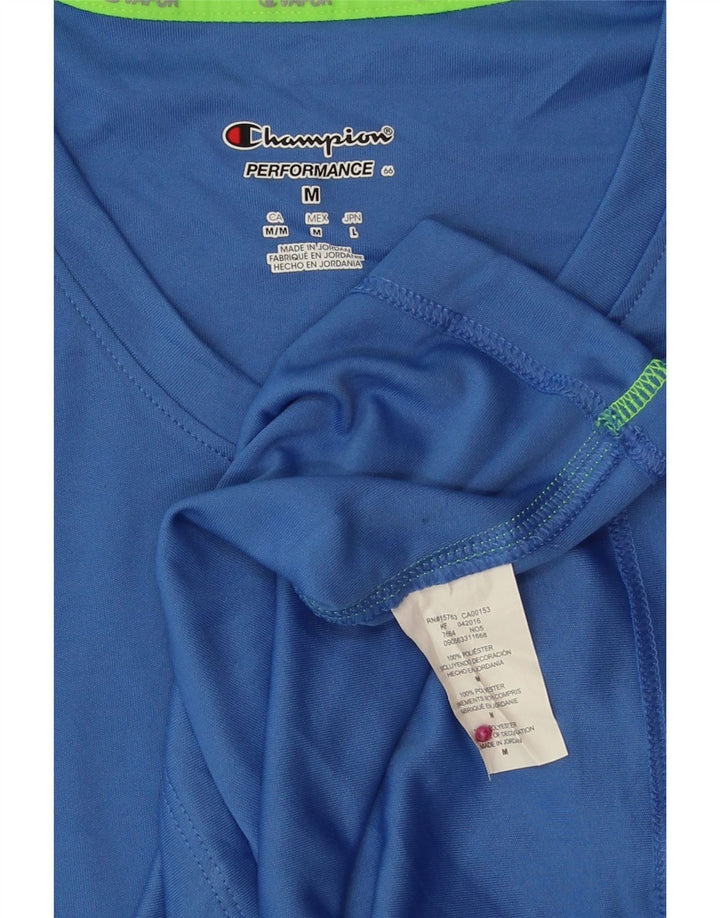 CHAMPION Womens T-Shirt Top UK 14 Medium Blue Polyester
