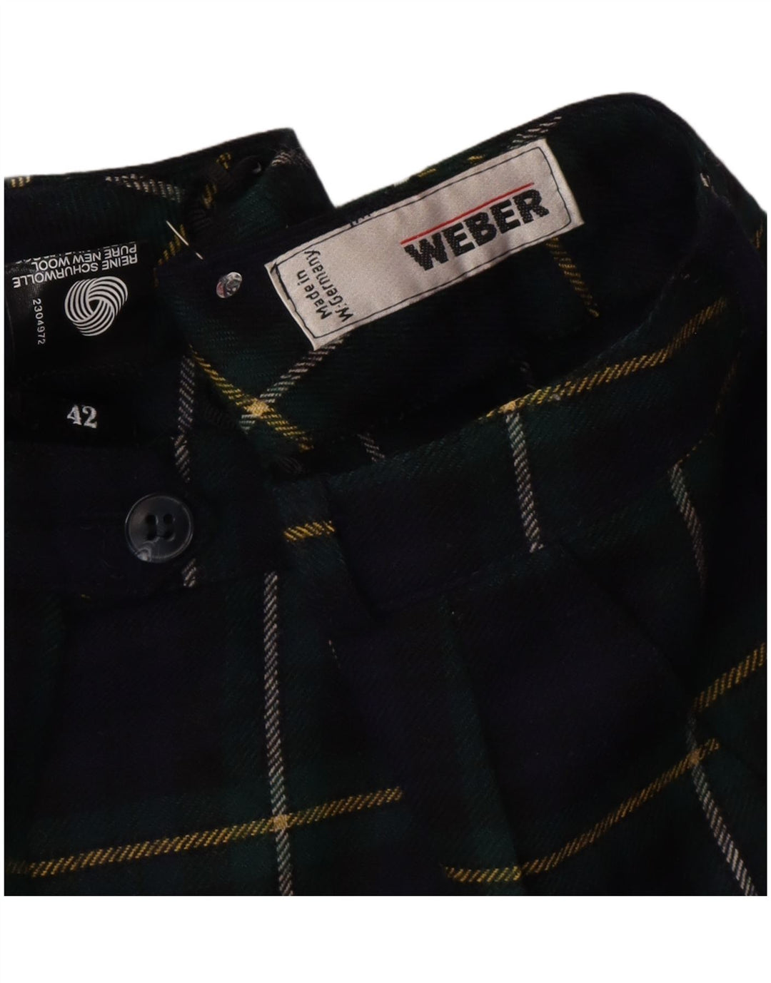 Vintage Womens High Waist Bermuda Shorts EU 42 Large W30 Navy Blue Check