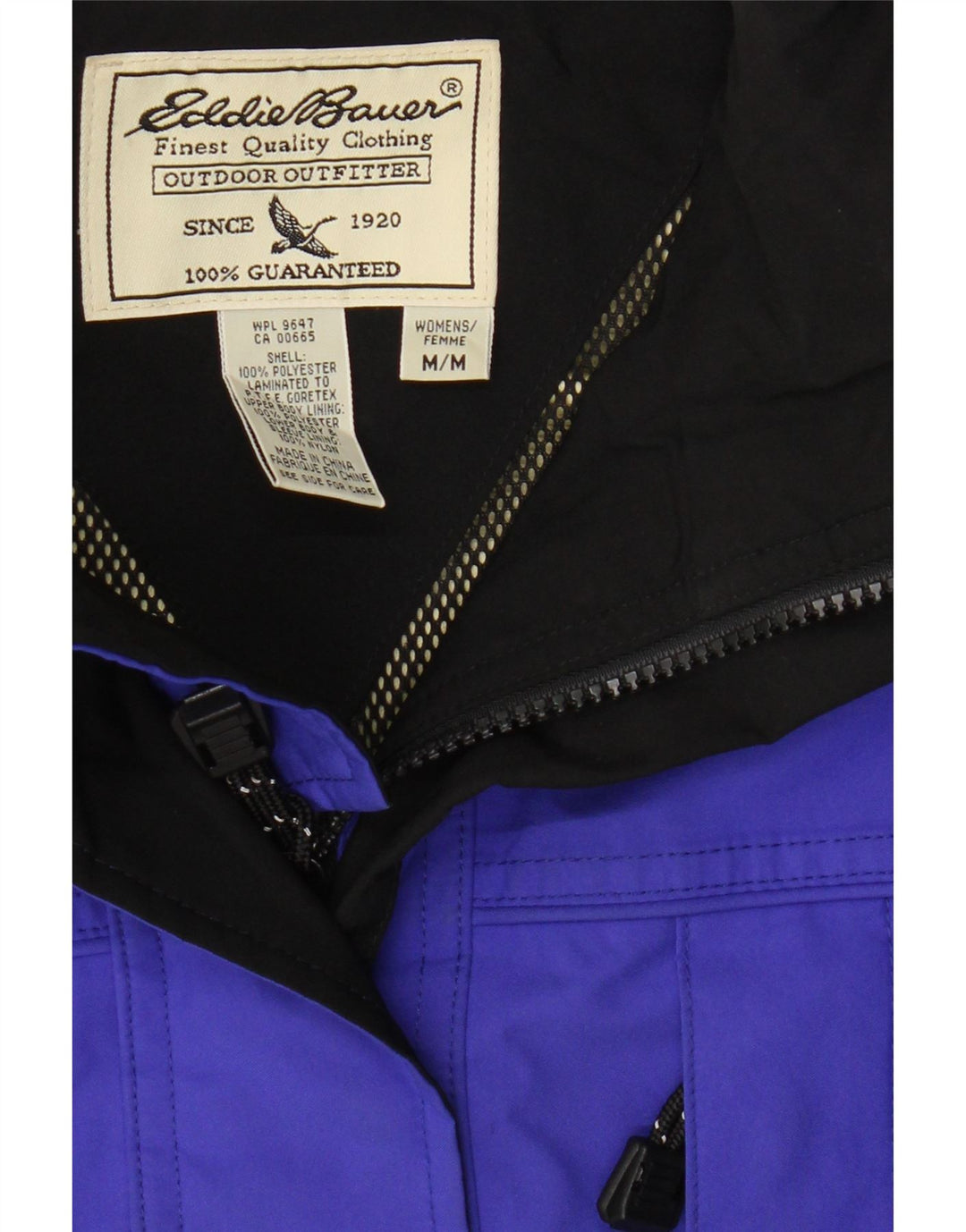 Eddie Bauer Womens Hooded Utility Jacket UK 14 Medium Blue Polyester