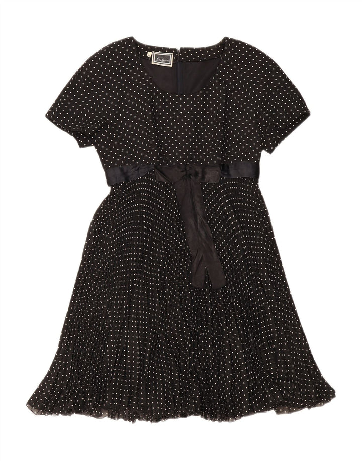Luisa Spagnoli Womens A-Line Dress IT 44 Medium Black Polka Dot
