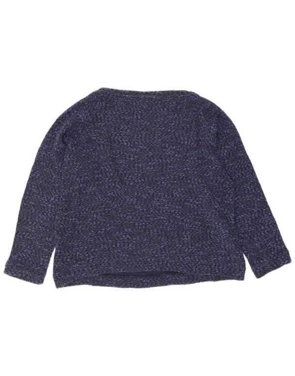 Cos Womens Oversized Boat Neck Jumper Sweater UK 16 Large Navy Blue Flecked