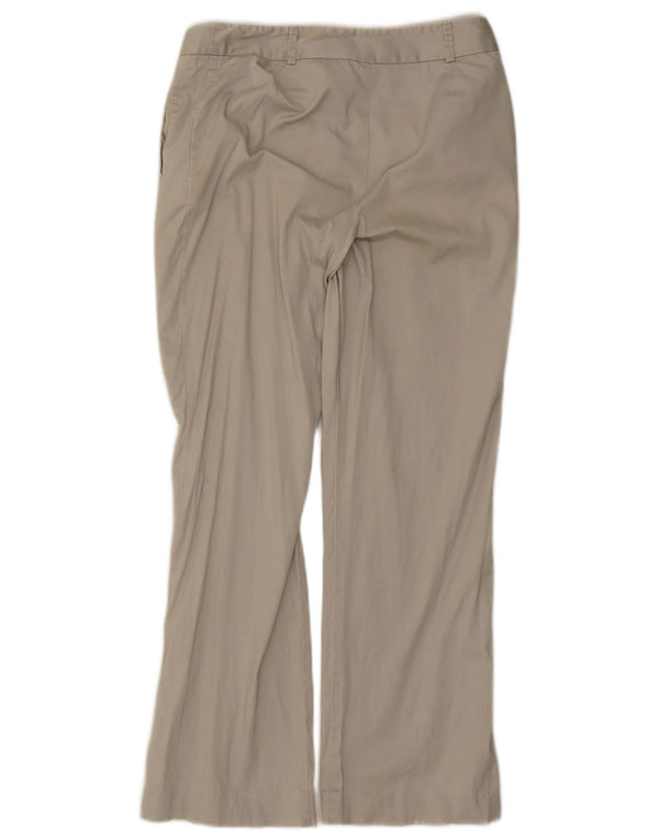 Marks & Spencer Womens Straight Casual Trousers UK 12 Medium W30 L30 Beige