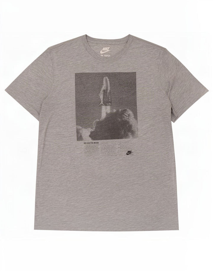 Nike Mens Regular Fit Graphic T-Shirt Top Large Grey Polyester