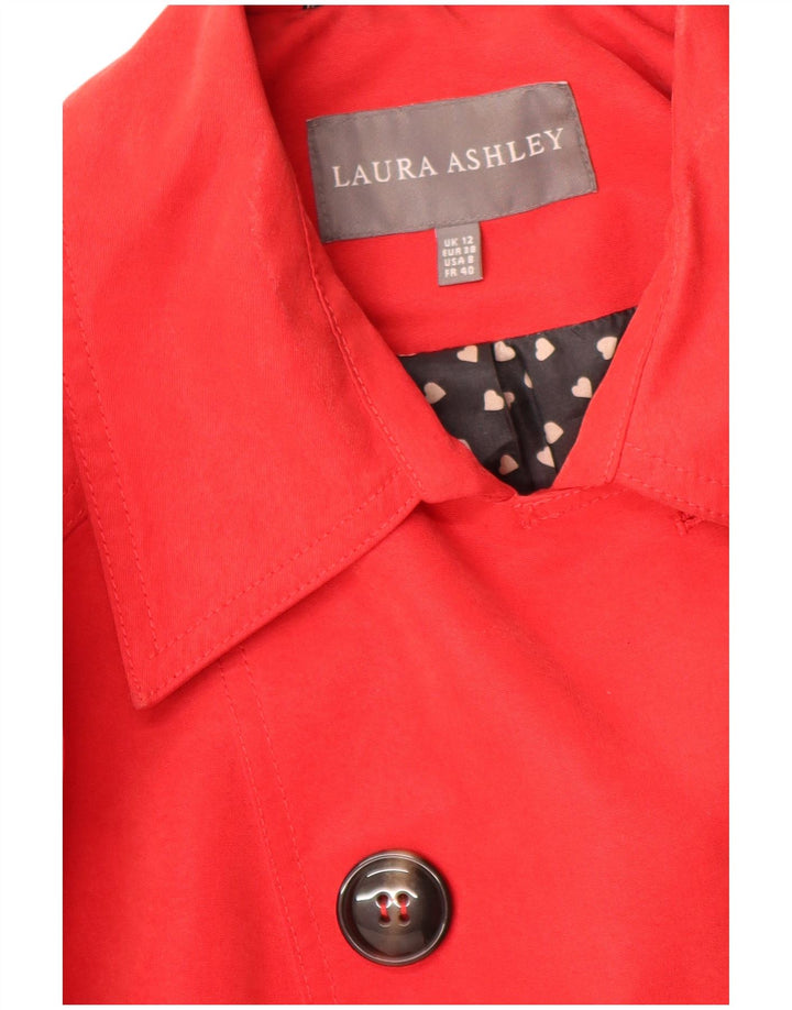 Laura Ashley Womens Trench Coat UK 12 Medium Red Modal