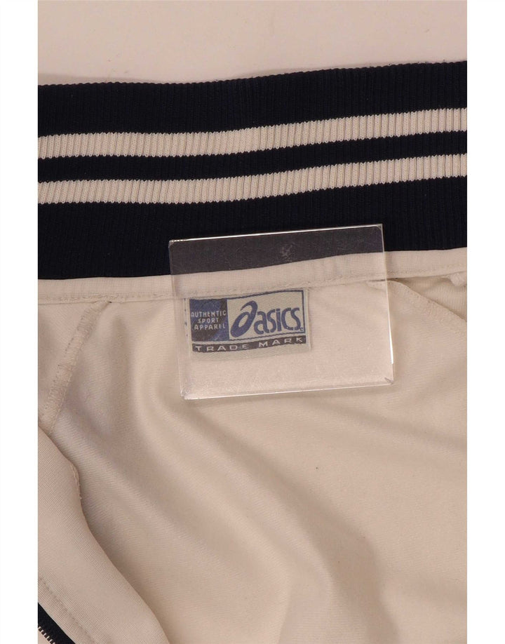 Asics Womens Tracksuit Top Jacket UK 12 Medium White Colourblock