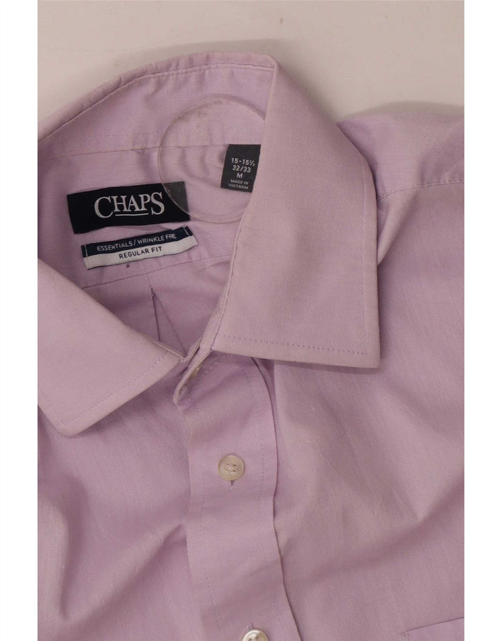 Chaps Mens Regular Fit Shirt Size 15 1/2 Medium Purple Cotton