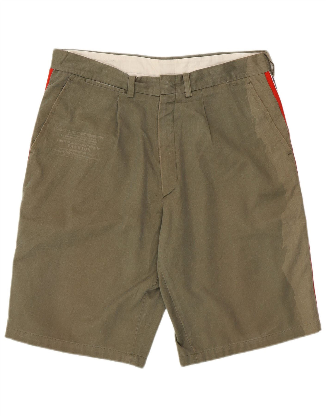 Dolce & Gabbana Mens Graphic Chino Shorts W32 Medium Khaki Cotton