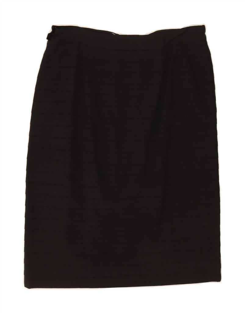 L.PUCCI Womens High Waist Straight Skirt IT 48 XL W30 Black Viscose Vintage L.Pucci and Second-Hand L.Pucci from Messina Hembry 