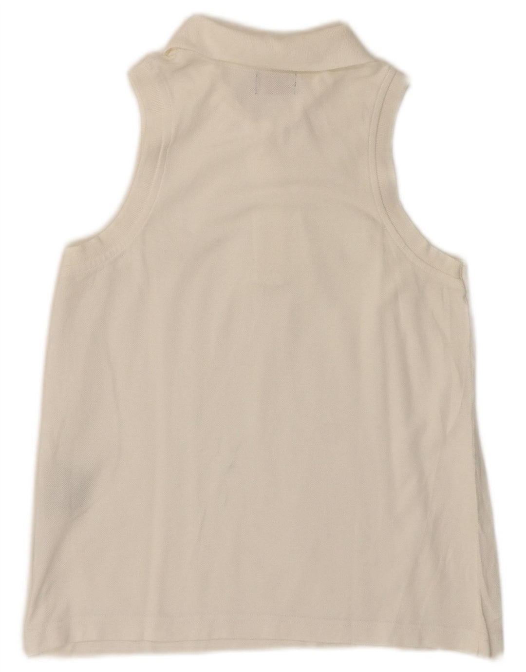 KAPPA Womens Sleeveless Polo Shirt UK 12 Medium White Cotton