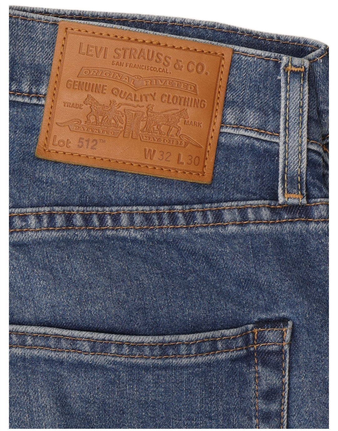 Levi's Mens Slim Jeans W32 L30 Blue Cotton