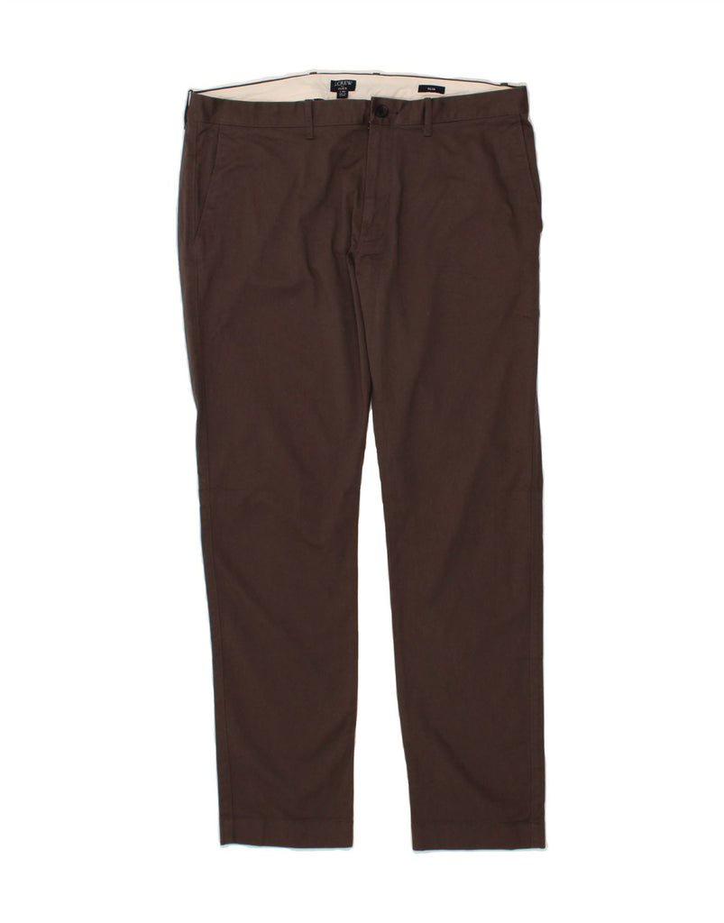 J. CREW Mens Flex Slim Chino Trousers W36 L32 Brown Cotton Vintage J. Crew and Second-Hand J. Crew from Messina Hembry 