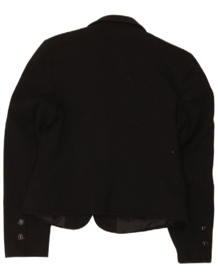 Marks & Spencer Womens 2 Button Blazer Jacket UK 12 Medium Black Polyester