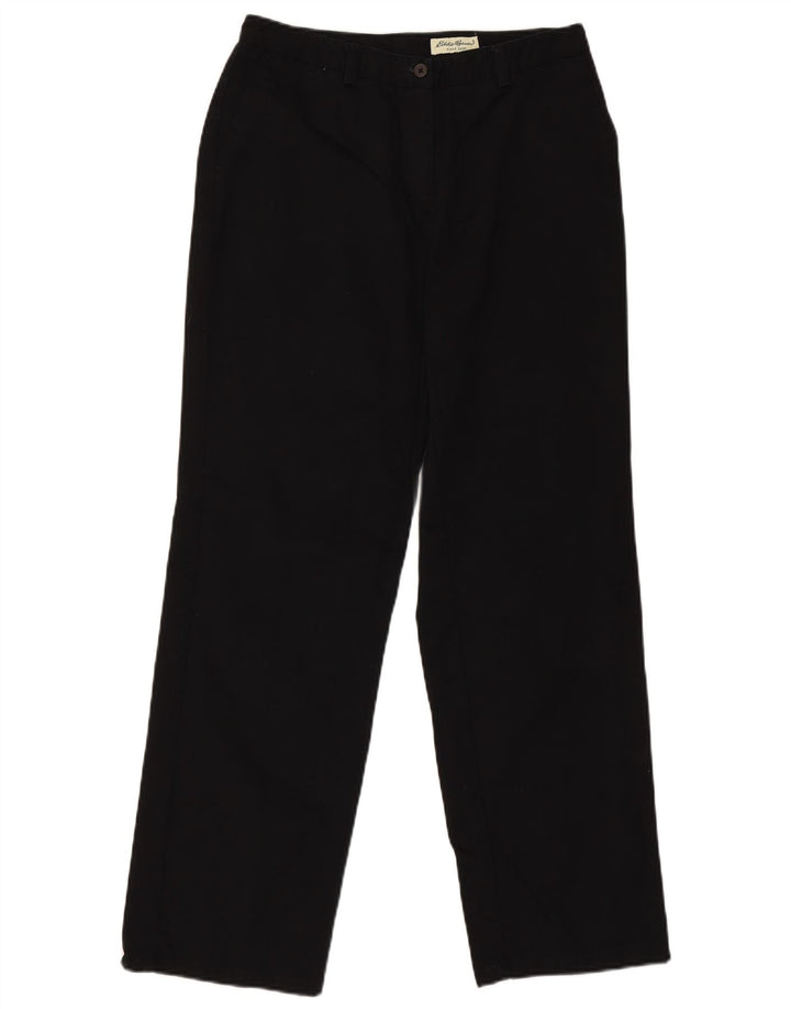 EDDIE BAUER Womens Straight Chino Trousers EU 40 Medium W30 L30 Black