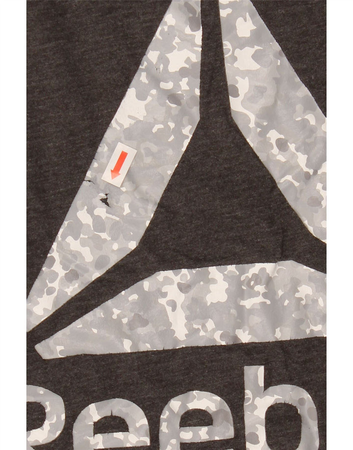 Reebok Mens Graphic T-Shirt Top Small Grey Cotton