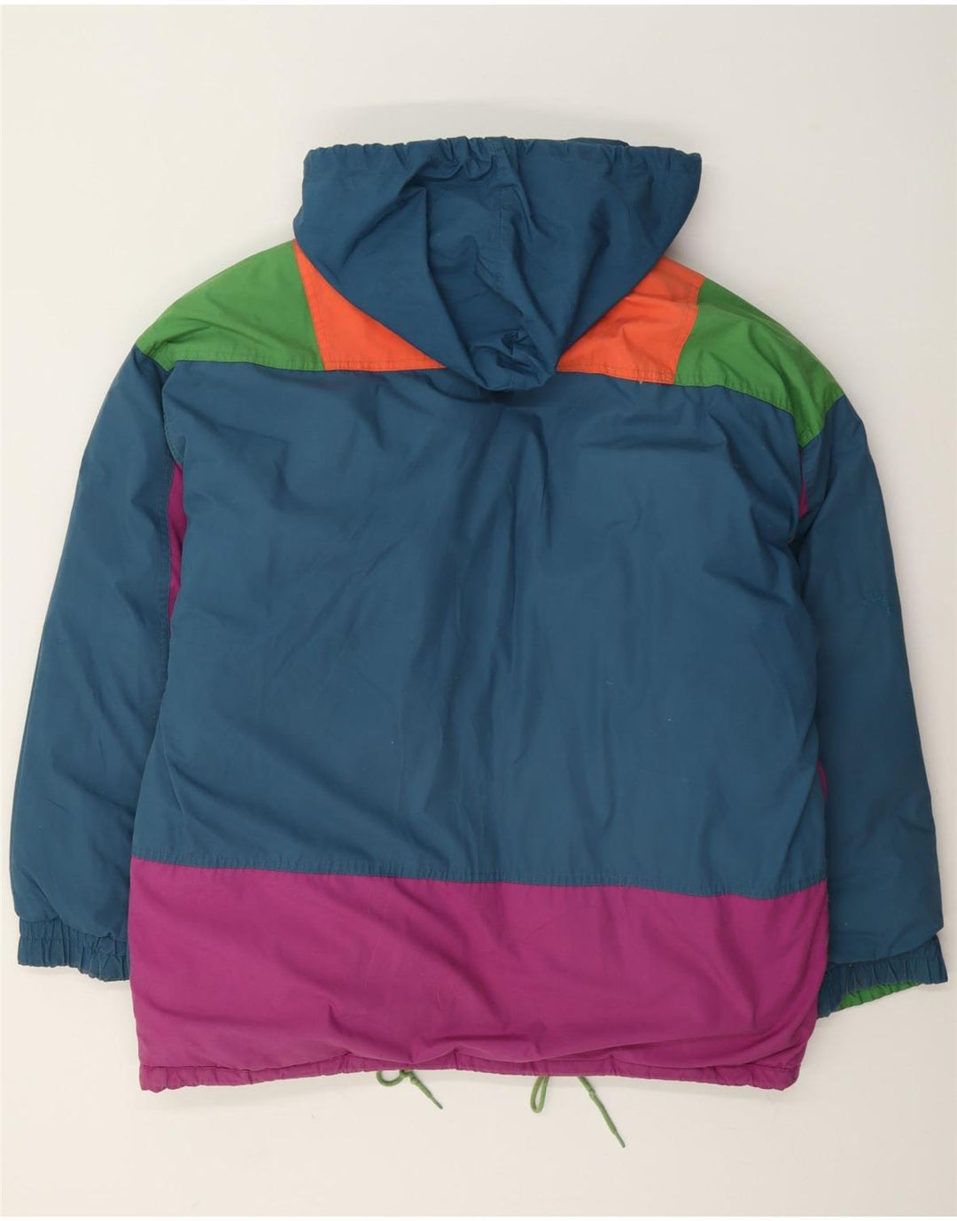Astrolabio Mens Hooded Padded Jacket UK 38 Medium Green Colourblock