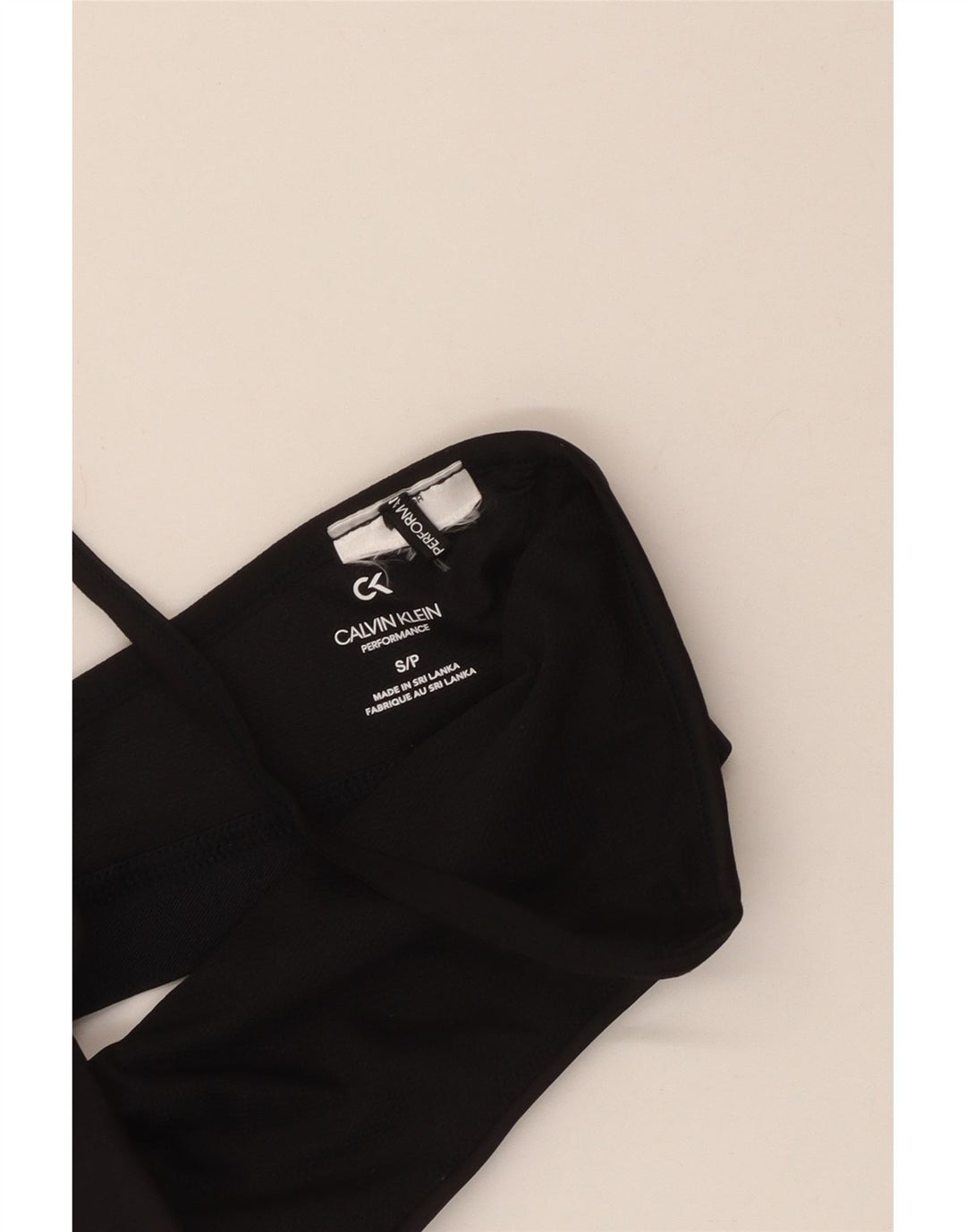 CALVIN KLEIN Womens Graphic Sport Bra Top UK 8 Small Black