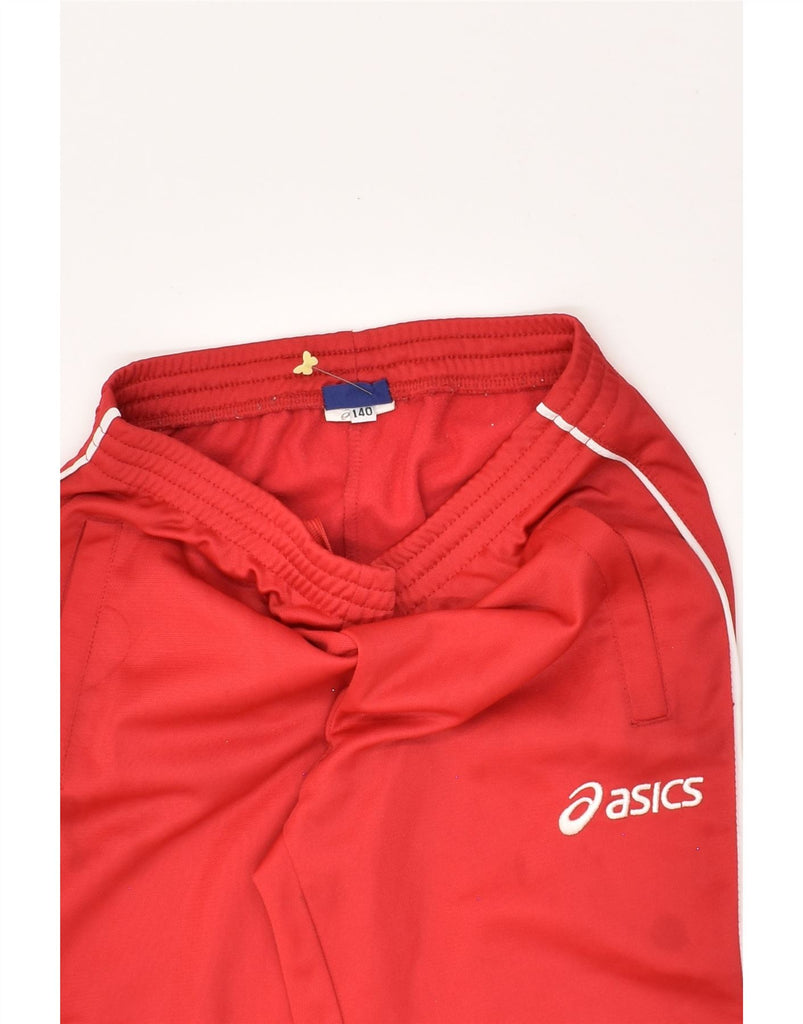 ASICS Girls Tracksuit Trousers 9-10 Years Red Polyester | Vintage Asics | Thrift | Second-Hand Asics | Used Clothing | Messina Hembry 