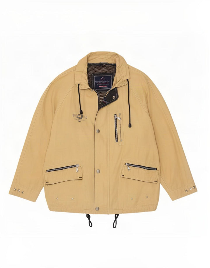 Wampum Mens Utility Jacket UK 38 Medium Beige Cotton