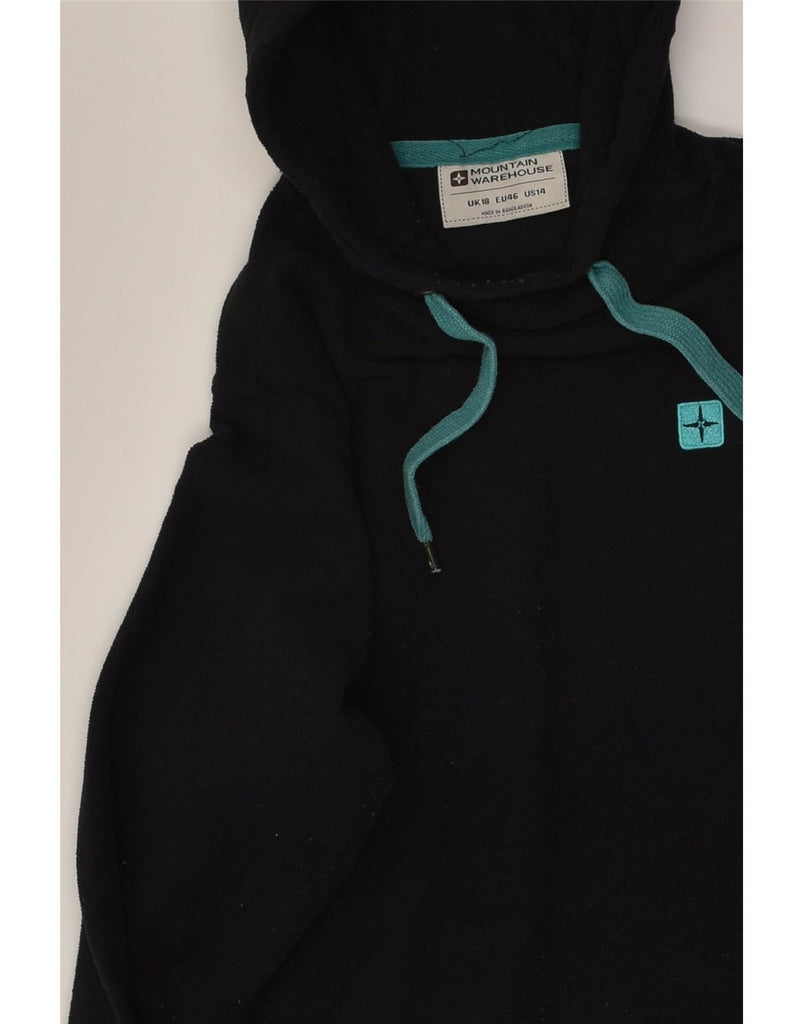 MOUNTAIN WAREHOUSE Womens Hooded Fleece Jumper UK 18 XL  Black Polyester Vintage Mountain Warehouse and Second-Hand Mountain Warehouse from Messina Hembry 