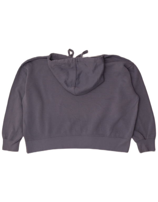 Zara Womens Oversized Hoodie Jumper UK 10 Small Blue Polyester