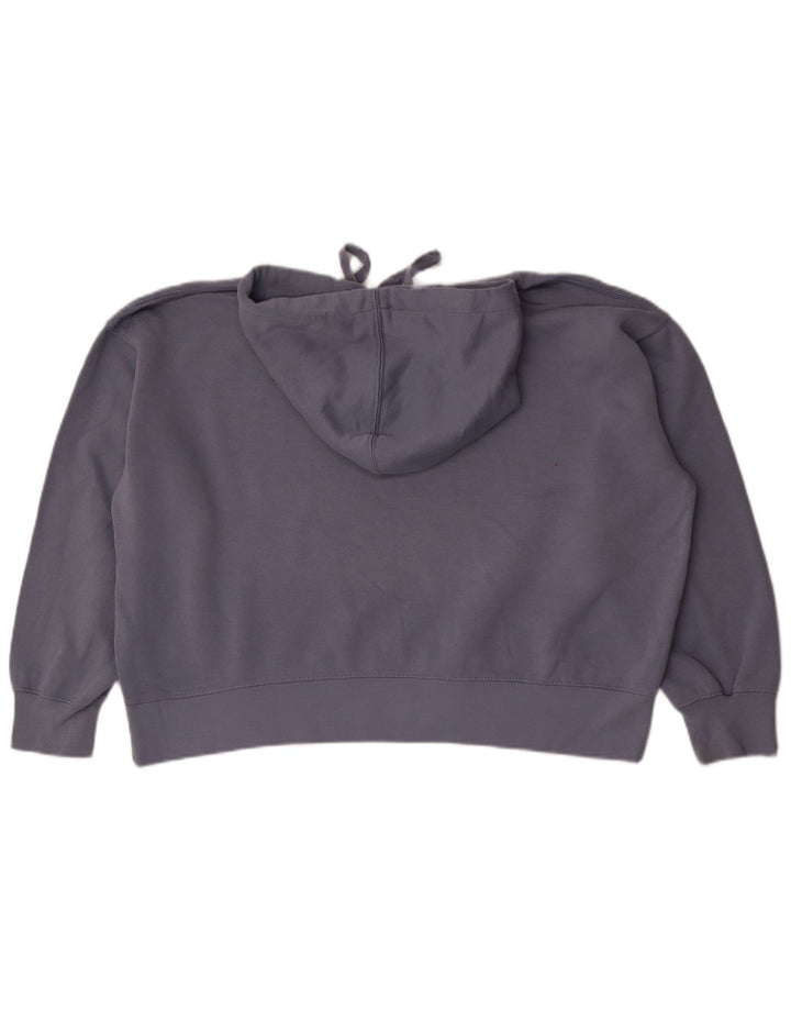 Zara Womens Oversized Hoodie Jumper UK 10 Small Blue Polyester