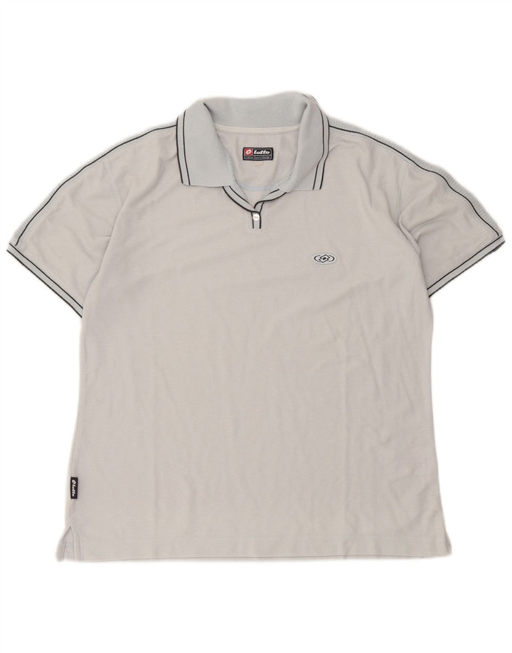 Lotto Womens Polo Shirt UK 14 Large Grey Cotton