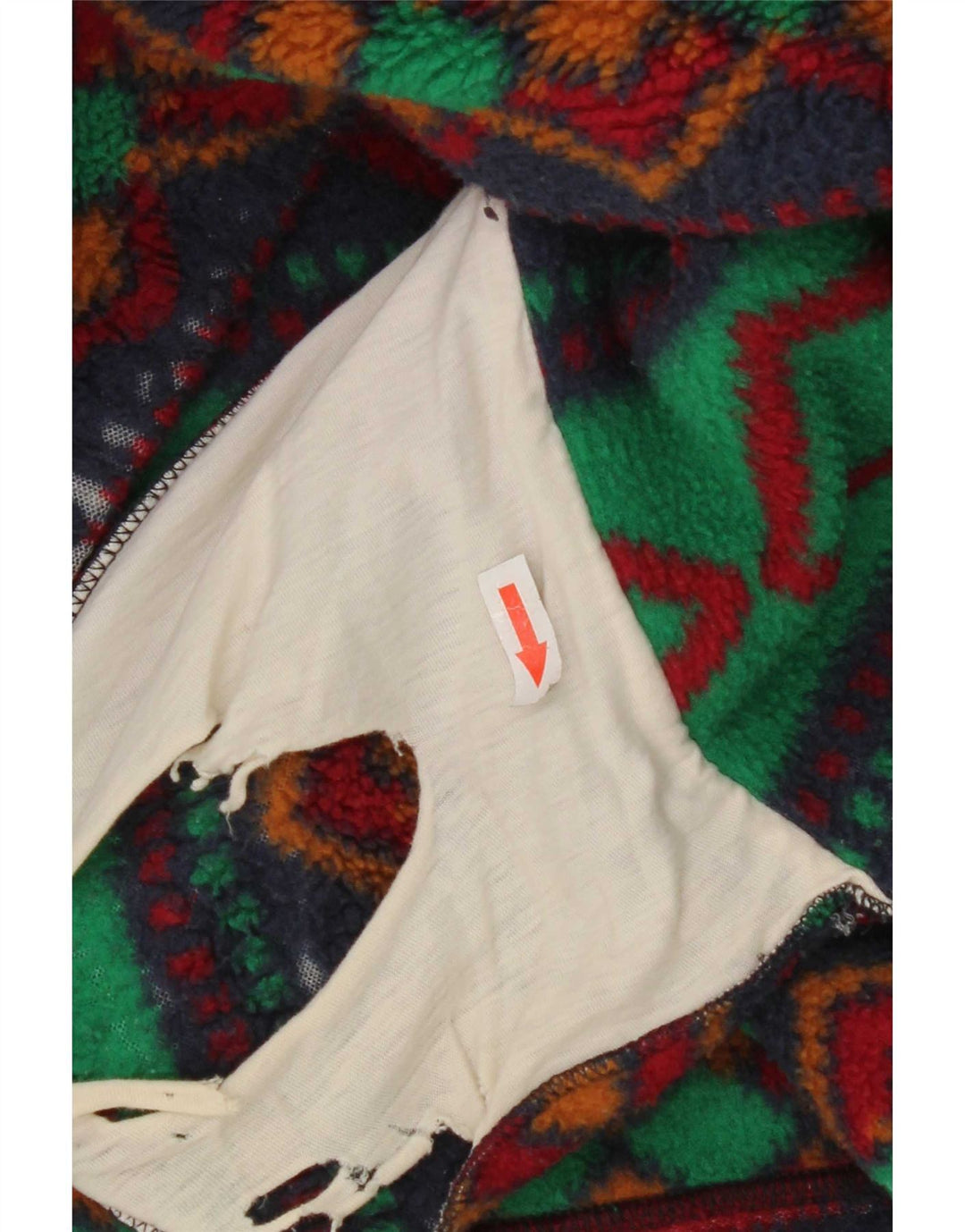 Vintage Mens Fleece Jacket UK 42 XL Multicoloured Geometric