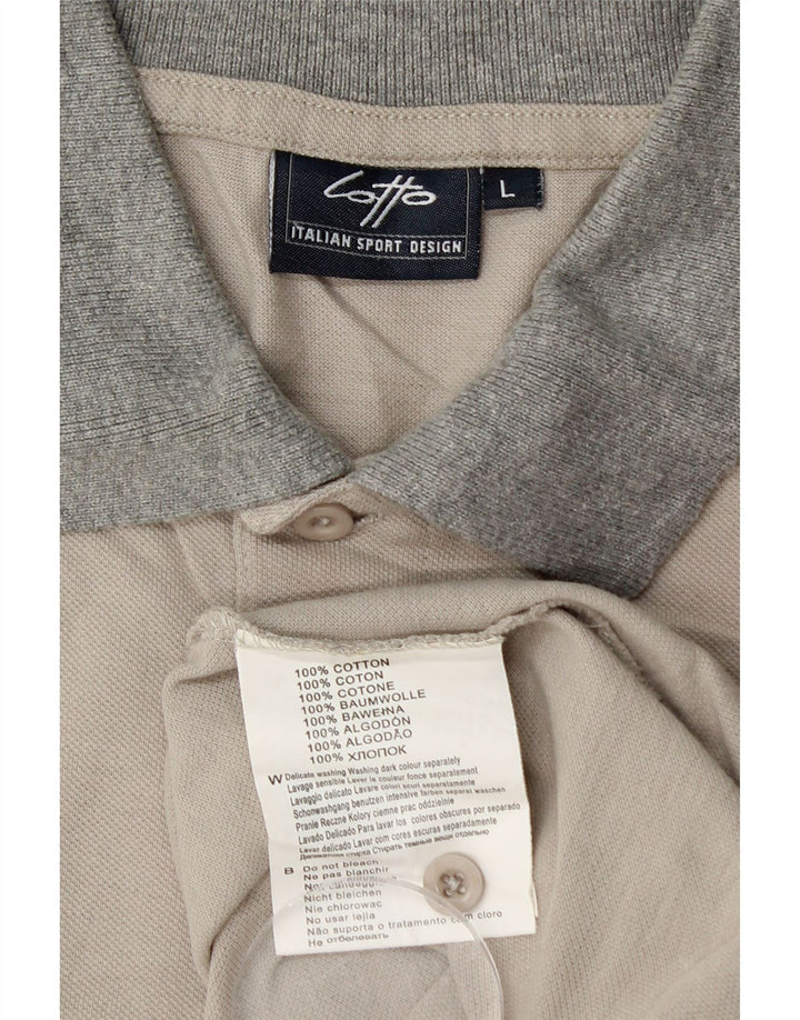 LOTTO Mens Polo Shirt Large Grey Cotton