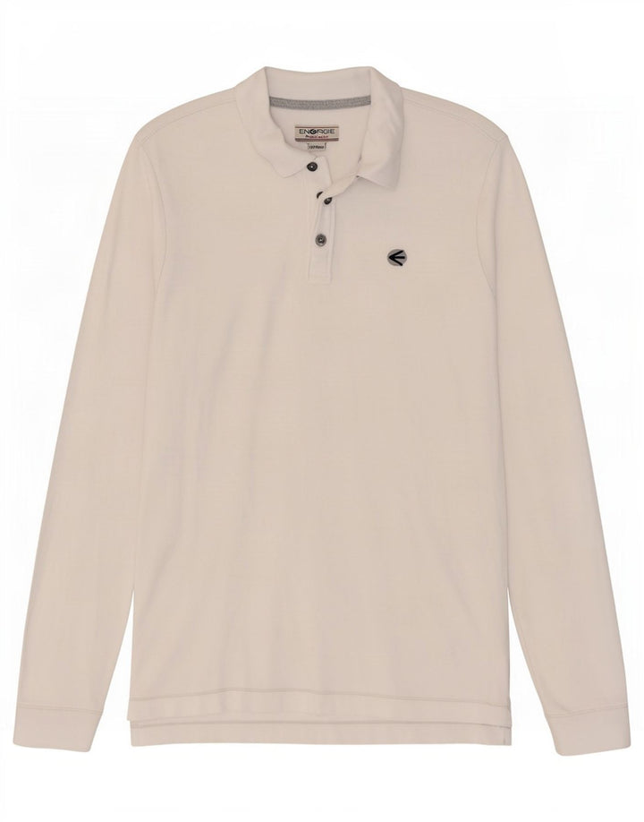 Energie Mens Long Sleeve Polo Shirt Medium White