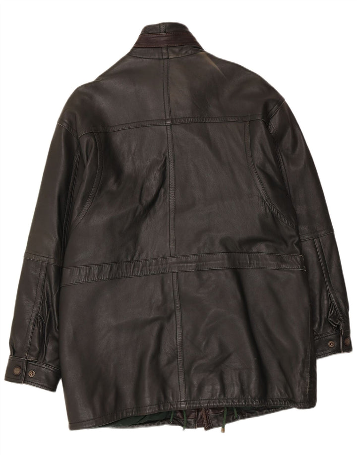 Shelter Bay Mens Leather Coat UK 38 Medium Black