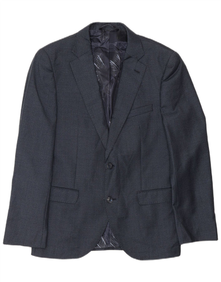 French Connection Mens 2 Button Blazer Jacket EU 48 Medium Navy Blue