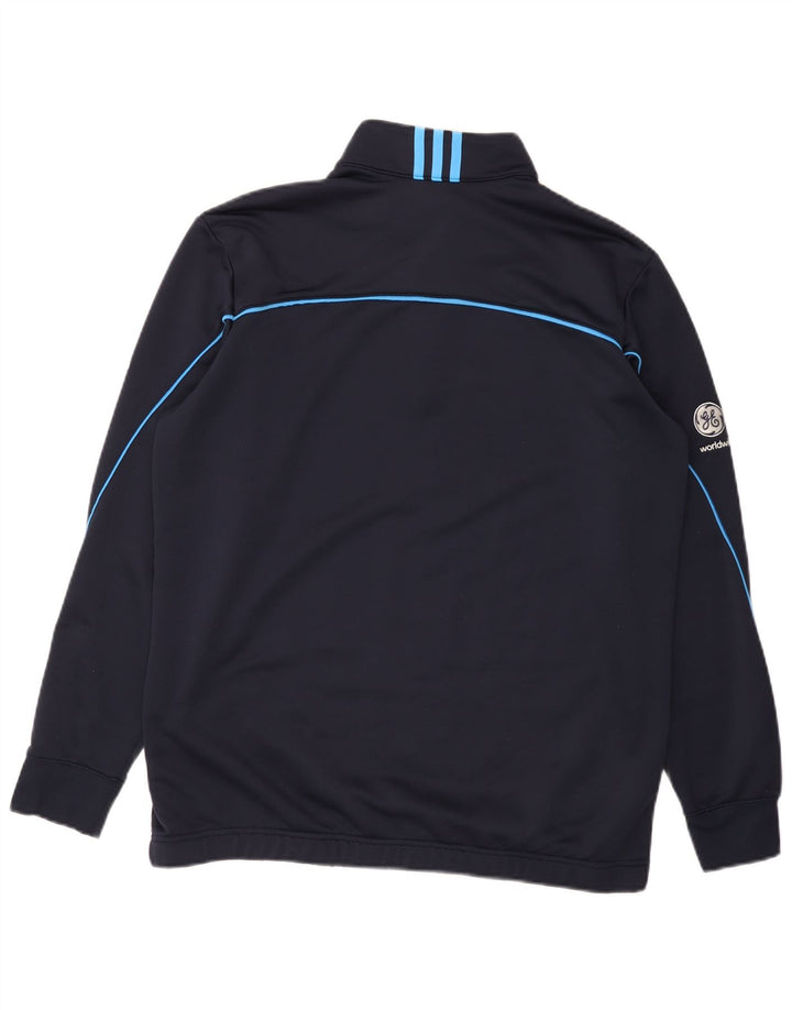Adidas Mens Climalite Zip Neck Sweatshirt Jumper Large Navy Blue Polyester