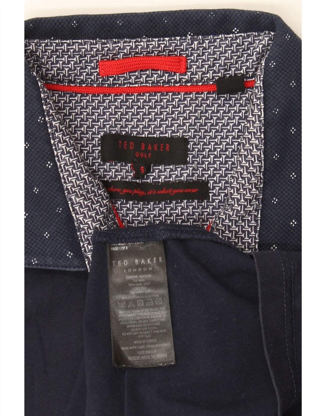 TED BAKER Mens Golf Polo Shirt Size 5 XL Navy Blue Cotton Vintage Ted Baker and Second-Hand Ted Baker from Messina Hembry 