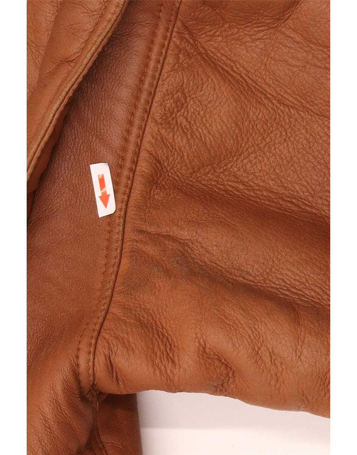 Vintage Mens Shearling Jacket IT 48 Medium Brown