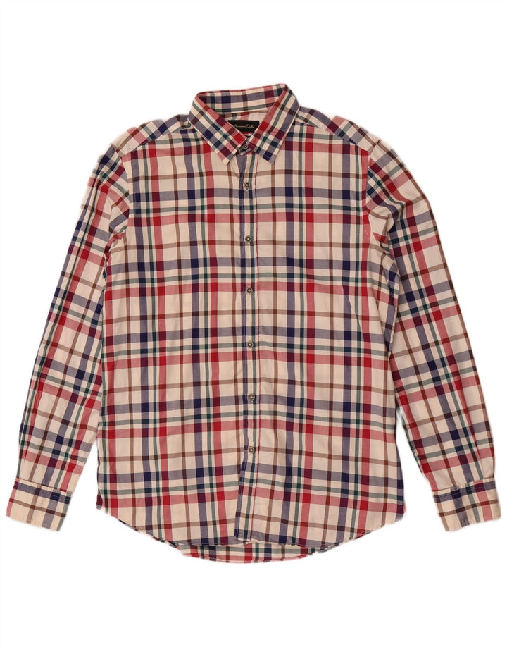 Massimo Dutti Mens Shirt Large Multicoloured Check Cotton