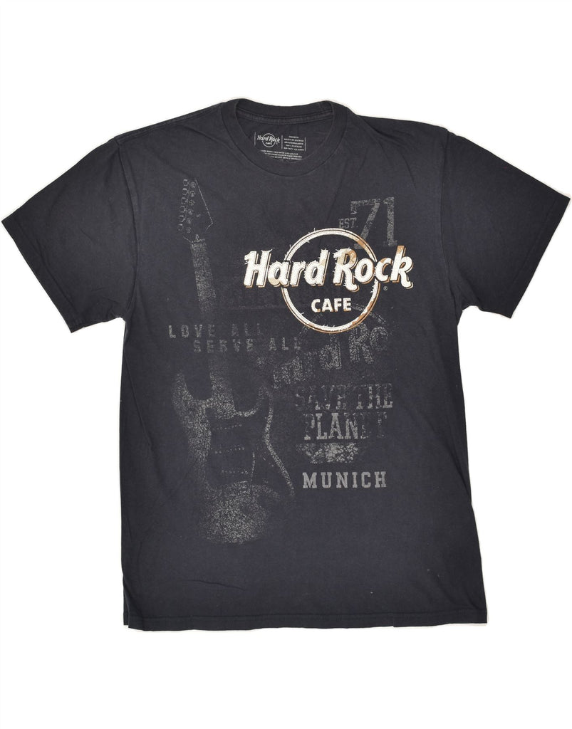 HARD ROCK CAFE Mens Munich Graphic T-Shirt Top Medium Navy Blue Cotton | Vintage Hard Rock Cafe | Thrift | Second-Hand Hard Rock Cafe | Used Clothing | Messina Hembry 