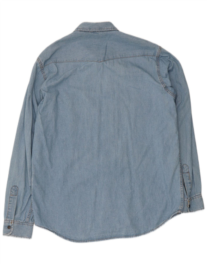 Carrera Mens Denim Shirt Large Blue Cotton