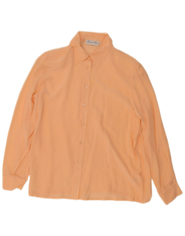 Laura Di Sarpi Womens Shirt Blouse UK 16 Large Orange Silk