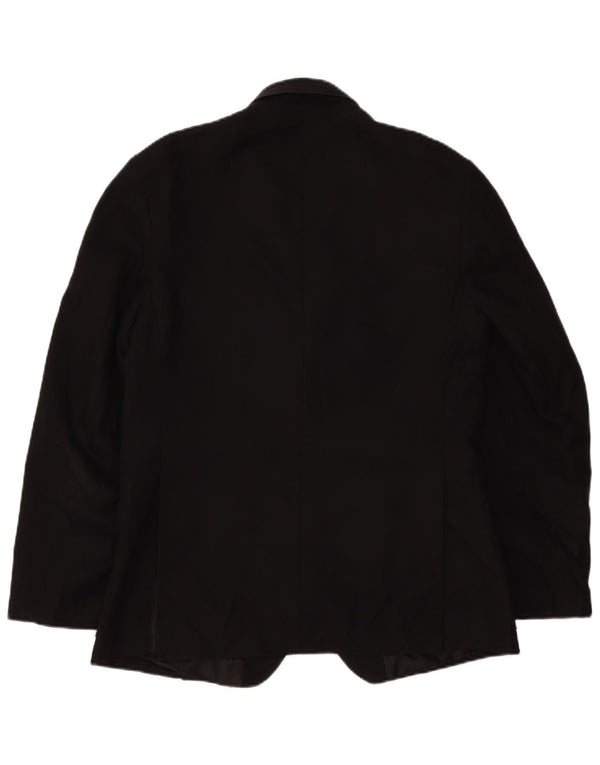 Vintage Mens 2 Button Blazer Jacket UK 38 Medium Black Polyester