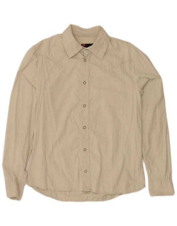 Diesel Mens Corduroy Shirt Large Beige Cotton