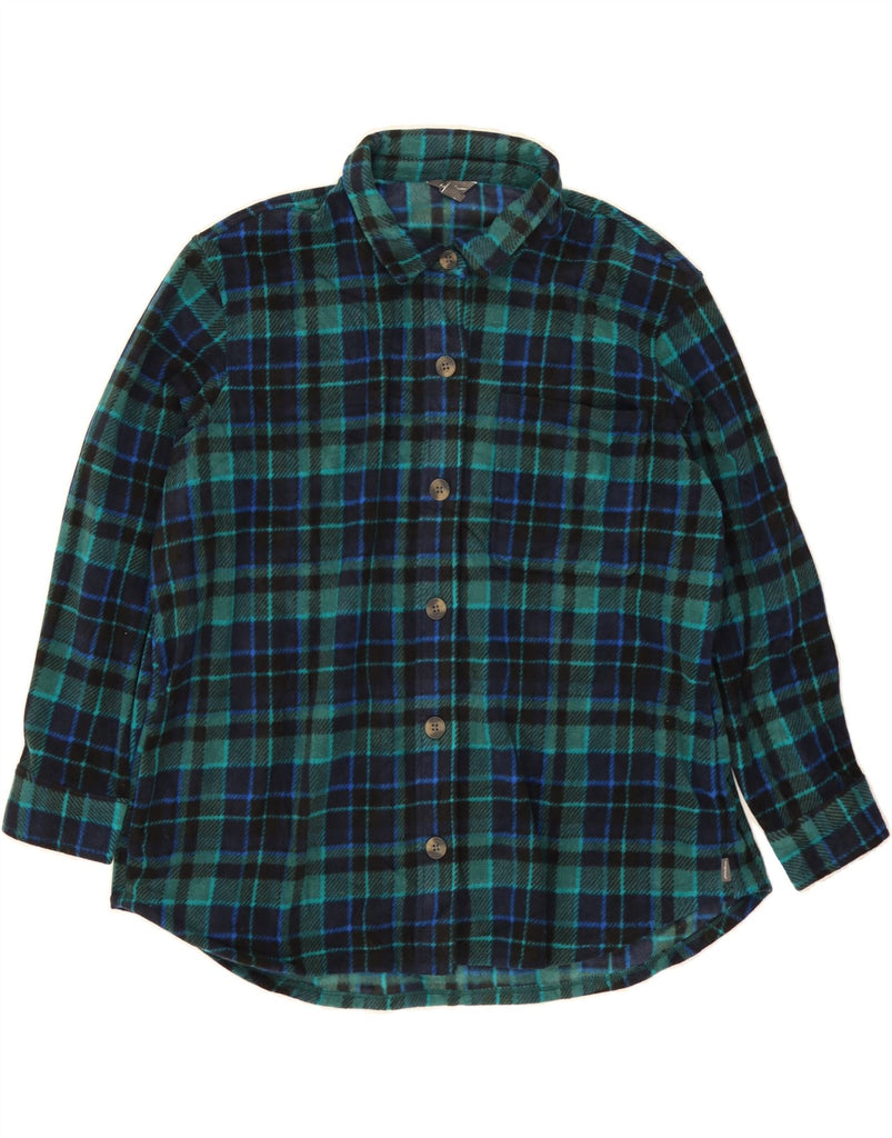EDDIE BAUER Womens Oversized Flannel Shirt UK 18 XL Green Check Polyester Vintage Eddie Bauer and Second-Hand Eddie Bauer from Messina Hembry 