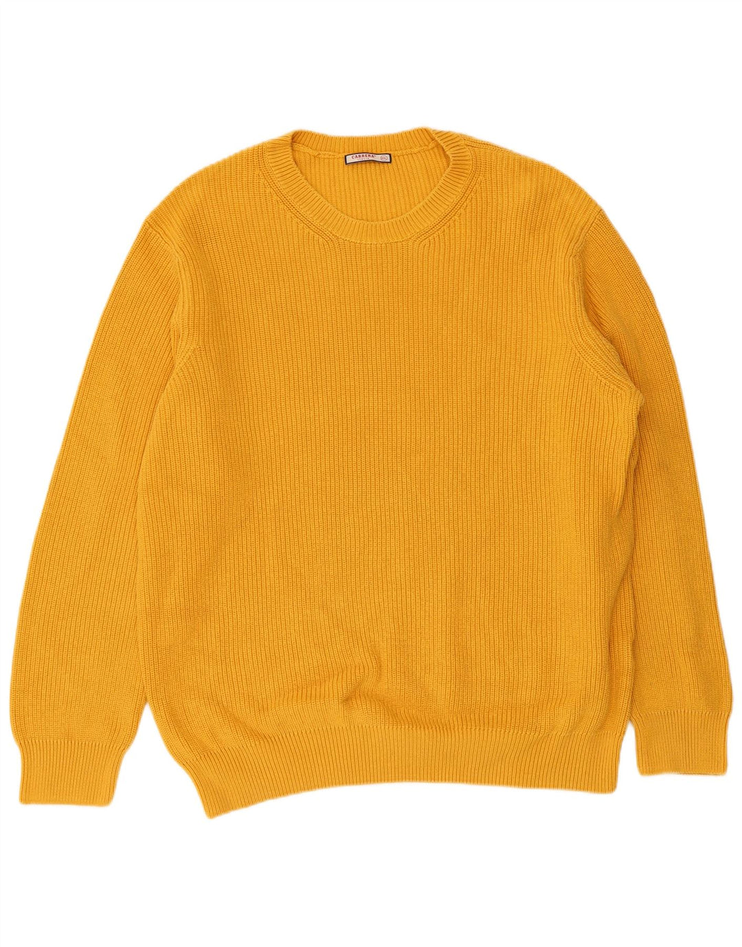 CARRERA Mens Crew Neck Jumper Sweater 2XL Yellow Cotton